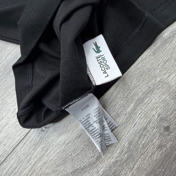 Lacoste Sport Shirt Mens XLT Black Big Green Crocodile Logo Tee Short Sleeve - Picture 6 of 13